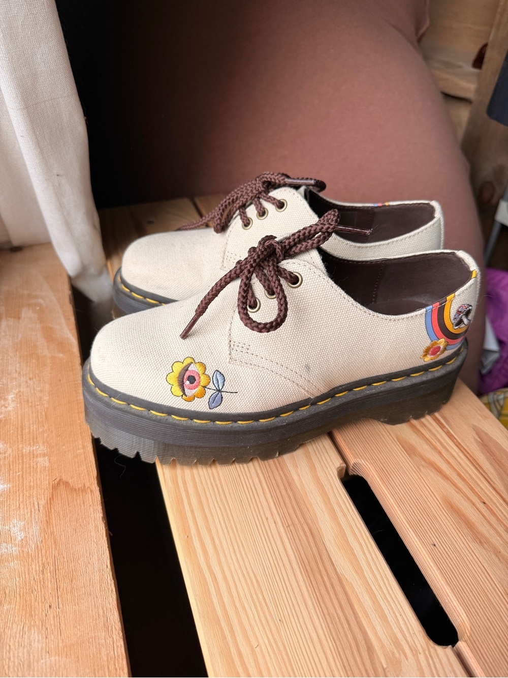 Dr. Martens Embroidered Lace up Loafers